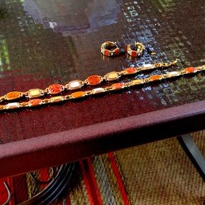 Vintage earrings, necklace, and bracelet. Monet vintage style. Gorgeous jewelry!